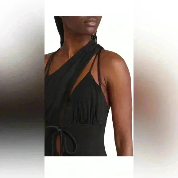 NEW Harbison Moonbeam Cutout Black Jersey Maxi Dress XL. - Picture 4 of 14